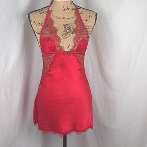 Victoria's Secret babydoll intimates lingerie satin with sheer lace night gown